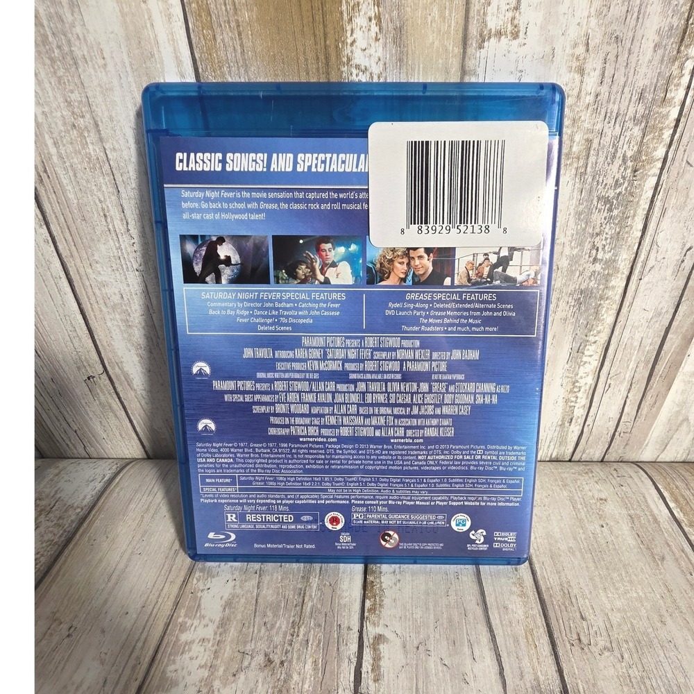 Grease Saturday Night Fever Blu-ray Double Feature John Travolta 2-Disc Set 1080 - Picture 6 of 6